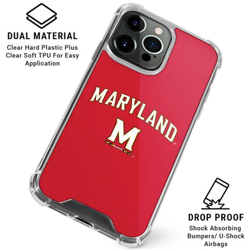 University of Maryland Collegiate Text Red iPhone 16 Pro Clear Case